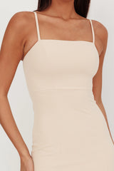 Tomie Tulle Hem Maxi Dress Beige Combo