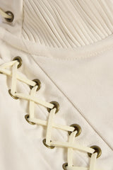 Lace-Up Tiered Corset Mini Dress in Ivory