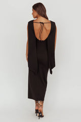 Looks Of Love Shoulder Sash Maxi Dress Black