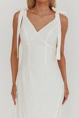 Lead Me On Lace Panel Maxi Dress White