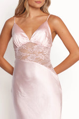 Milla Maxi Lace Dress - Pale Pink