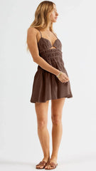 Tahlia Mini Dress - Chocolate