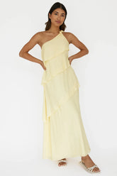 Delwyn One-Shoulder Maxi Dress Yellow