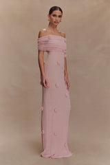 Brynn Orchid Knit Maxi Dress - Pastel Pink