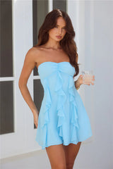 Imagine It Strapless Mini Dress Blue