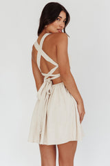 French Riviera Sweetheart Neckline Mini Dress Natural