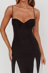 All Mine Godet Hem Maxi Dress Black