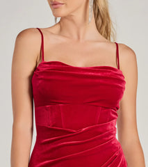 Alice Corset Velvet Midi Formal Dress