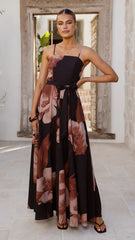 Carson Maxi Dress - Black/Wine Floral