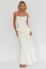 Jerica Ruffle Waist Maxi Dress Butter