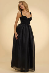 Embellished Corset Gown in Black