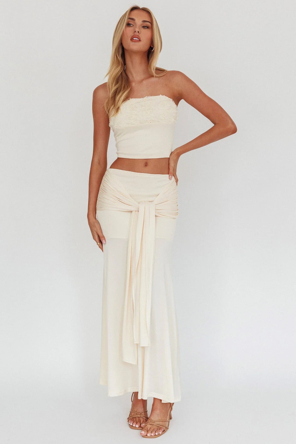 Night Market Hip Tie Maxi Skirt Butter