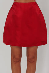 Count Down A-Line Mini Skirt Red