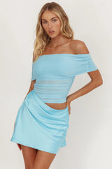 Lorely Off-Shoulder Mini Dress Blue