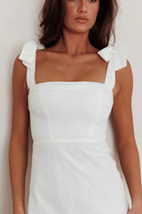 Appreciate You Tied Shoulder Maxi Dress White