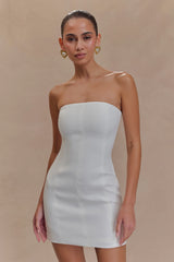 Maci Crepe Mini Dress - White