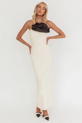 Lonnie Neckline Decoration Maxi Dress Cream