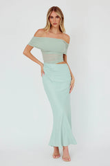 Lorely Off-Shoulder Midi Dress Sage
