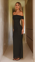 Darcey Off Shoulder Maxi Dress - Black