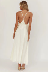 Wildflower Sun Applique Insert Maxi Dress Cream