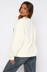 Espresso Love Oversized Sweater Off White