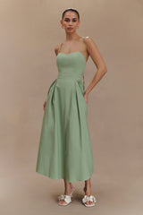 Rebecca Cotton Midi Dress - Basil