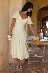 Force of Habit Midi Dress Yellow