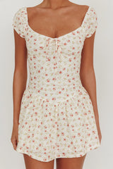 Mirela Cap Sleeve Lace Mini Dress Rose