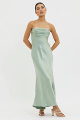 Moon Song Strapless Laced Back Dress Matcha