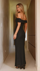 Darcey Off Shoulder Maxi Dress - Black