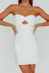 Firefly Twist Bust Mini Dress White
