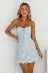 Delightful Dreams Strapless Mini Dress Blue