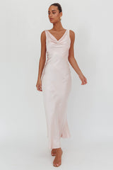 Good Intentions Cowl Neck Open Back Maxi Dress Pink