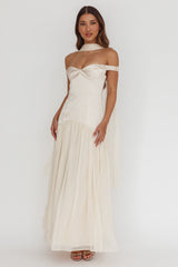 Kaycee Drop Waist Maxi Dress Champagne