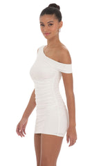 Off Shoulder Bodycon Dress in White