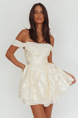 Lusting Off Shoulder Mini Dress Cream