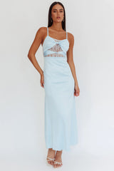 Wyatt Lace Twish Bust Maxi Dress Baby Blue