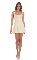 Florette Bust Skater Dress in Cream
