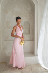 Destinations Halter Maxi Dress Pink