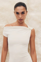 Kinsley Slinky Maxi Dress With Hardware - Ivory