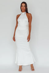 Fifth Avenue Bow Back Maxi Dress White