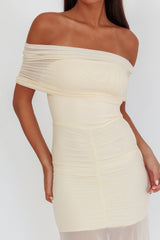 Clarita Sheer Ruched Maxi Dress Cream