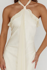 Starlet Halterneck Sash Maxi Dress Butter