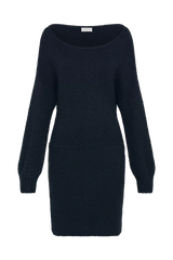 Rafferty Boat Neck Knit Mini Dress - Navy
