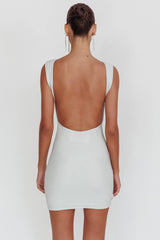 Ayda Backless Mini Dress Silver