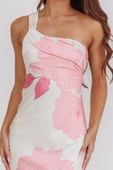 Carmel One-Shoulder Sash Maxi Dress Floral Butter