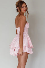 Paris Muse Gathered Bust Romper Pink