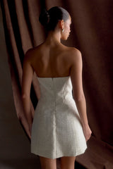 Lorrie Tweed Corset Mini Dress - White