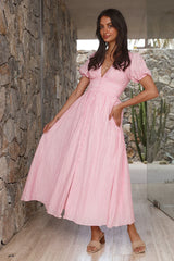 Busy Bee Maxi Dress Pink