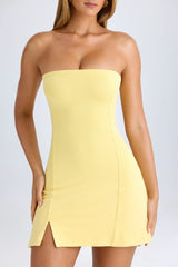 Bandeau Neckline Mini Dress in Lemon Sherbet